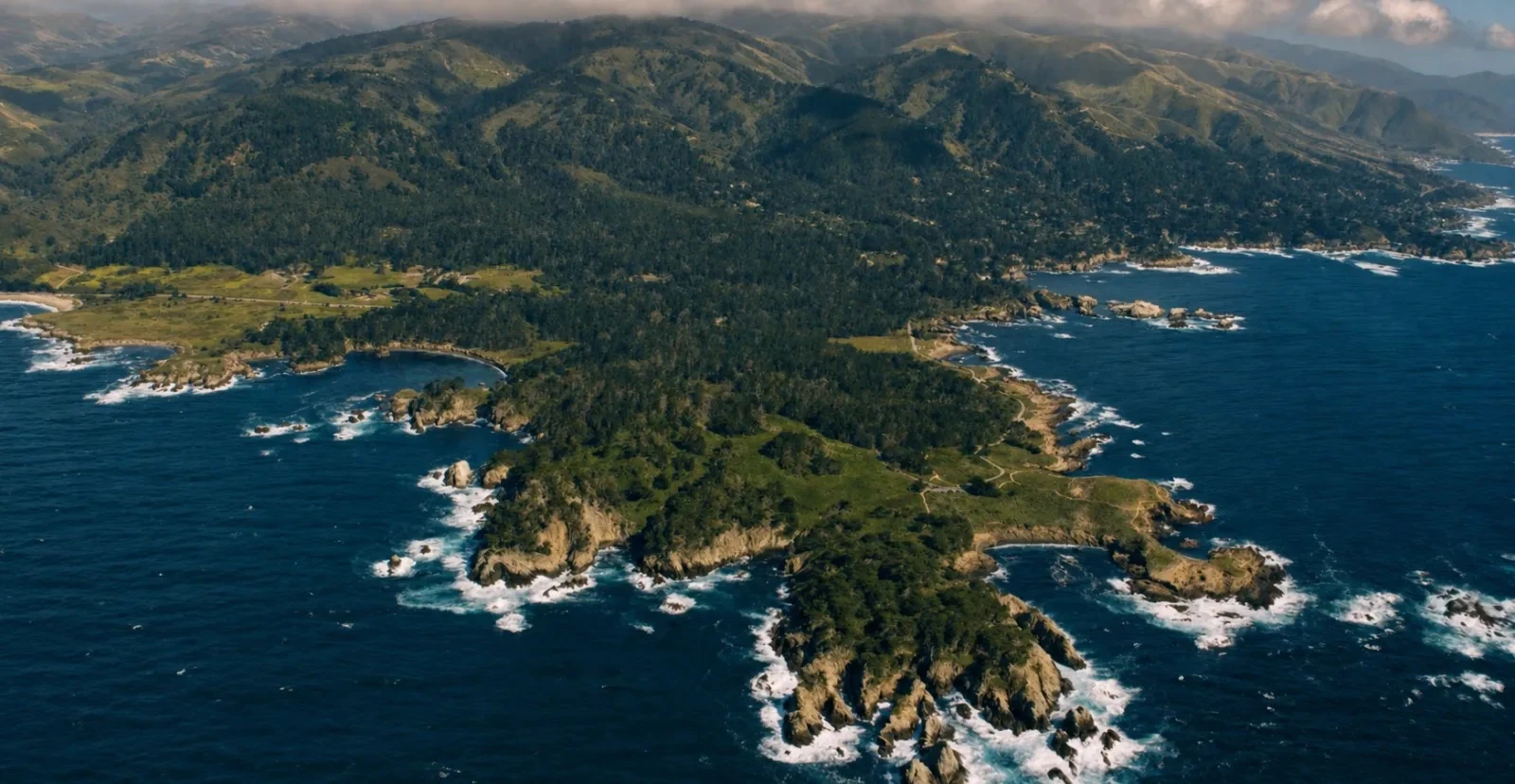 Waves along the Pacific coastline